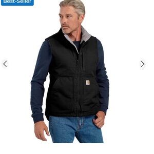 Carhartt Men's Black Sherpa-Lined Vest